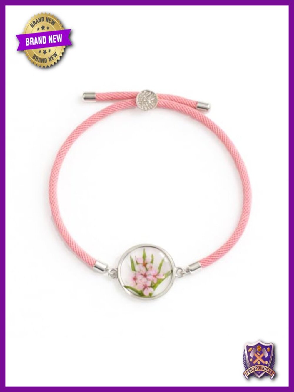 Genuine Pressed Flower Bracelet, Adjustable Tree of Life Cord, Resin, Gift